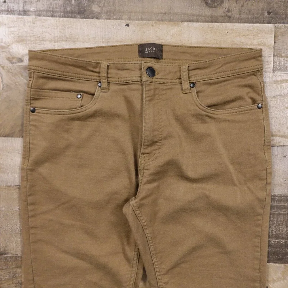 JACHS New York Travel Pants Men’s‎ 34x32 Khaki Stretch Casual Modern Fit Slim